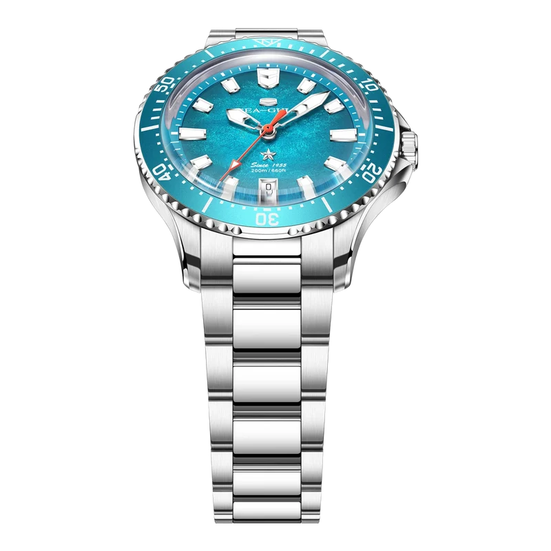 Ocean Series 200m Metallic Gradient Dial Calendar Dive Watch 39mm