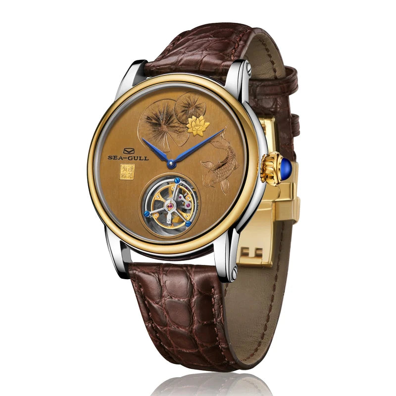 Lian Nian You Yu Red Copper and 24K Gold Dial Coaxial Tourbillon 43mm