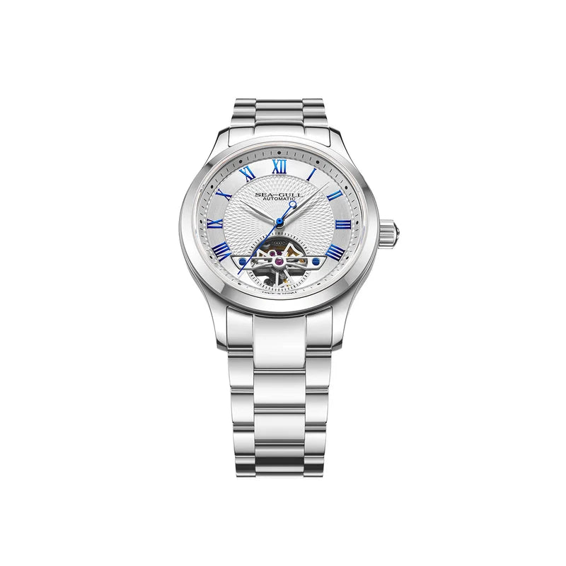 Open Heart Flywheel Guilloché Dial Automatic Watch 39mm