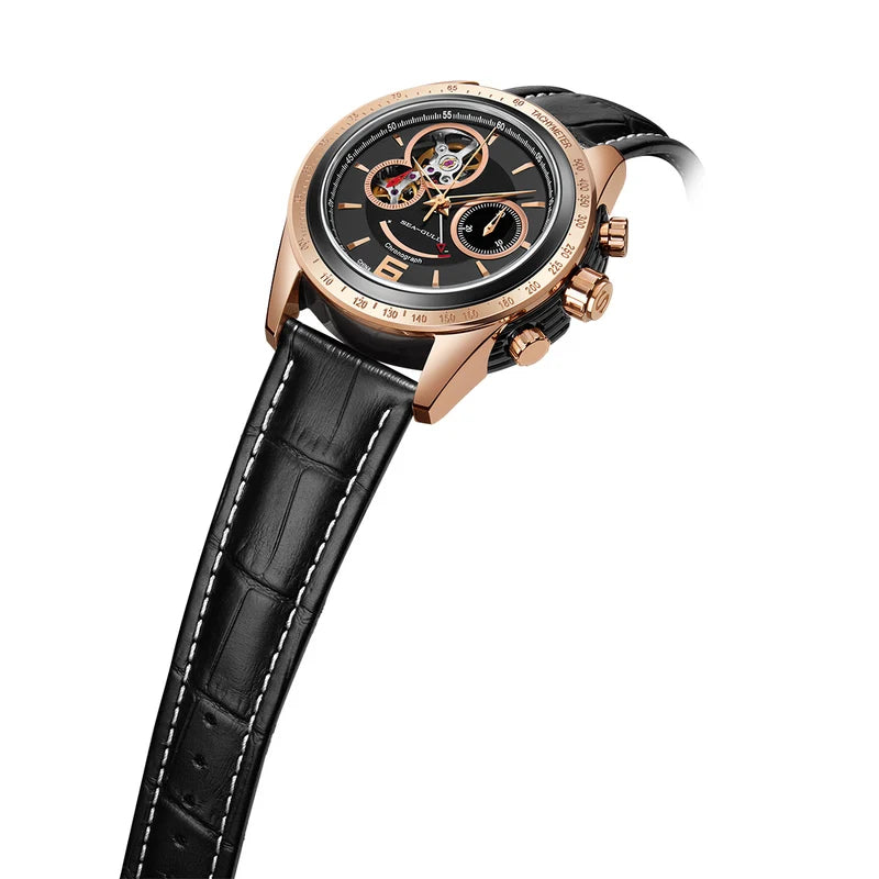 Racing Style Power Reserve Indicator Tachymeter Complication Chronograph 42mm