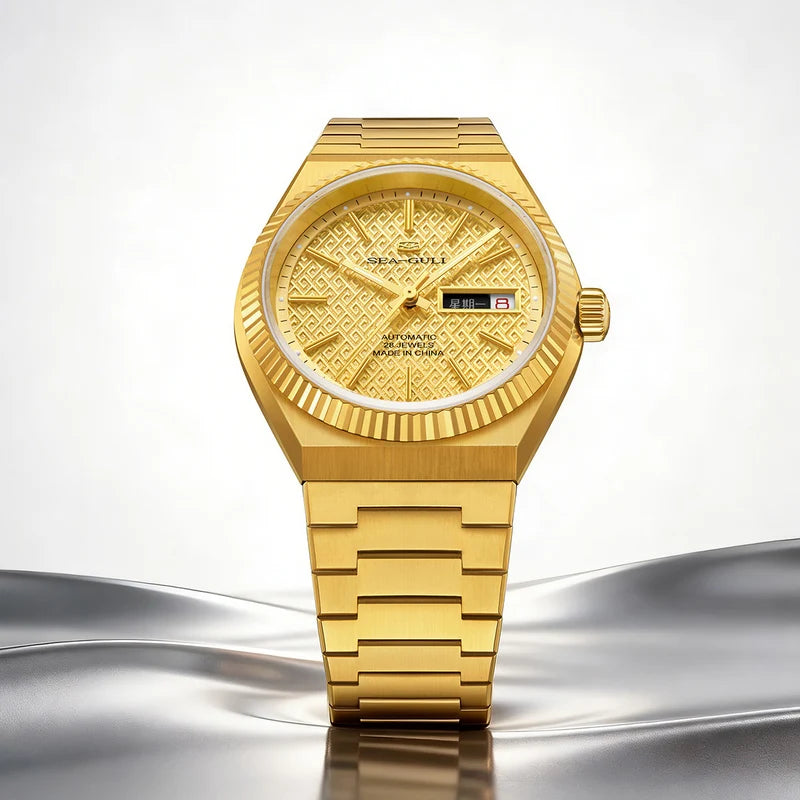 Ancient Cloud Motif Dial Date-day Calender Reissue Automatic Dress Watch 38mm