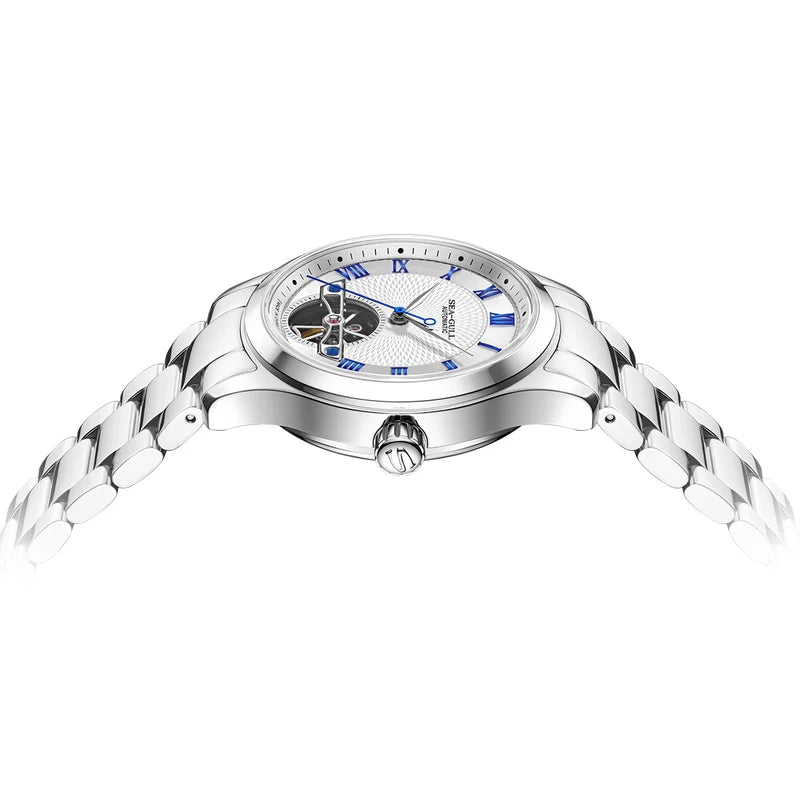 Open Heart Flywheel Guilloché Dial Automatic Watch 39mm