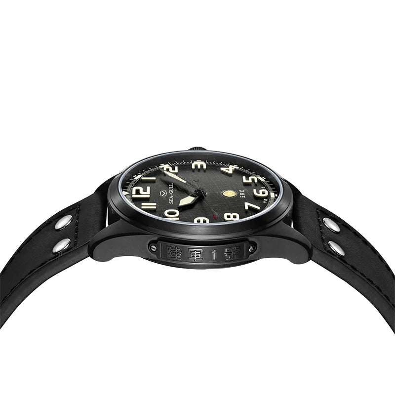 Army One Military Watch Matte Black Brushed Texture Dial 43mm