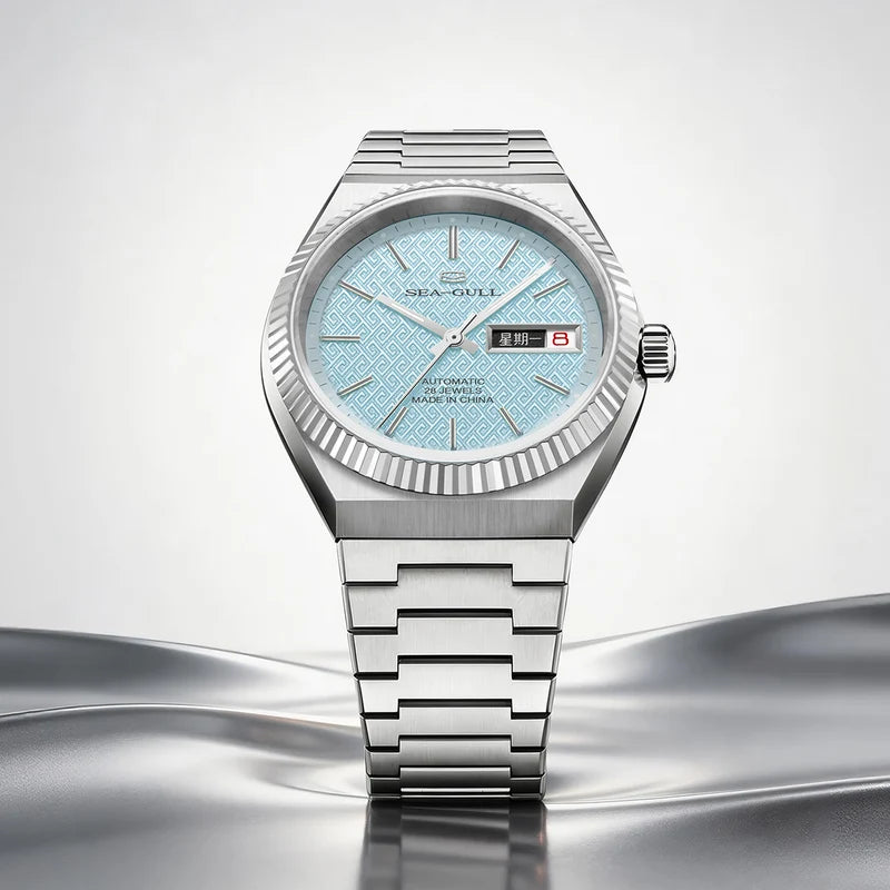Ancient Cloud Motif Dial Date-day Calender Reissue Automatic Dress Watch 38mm