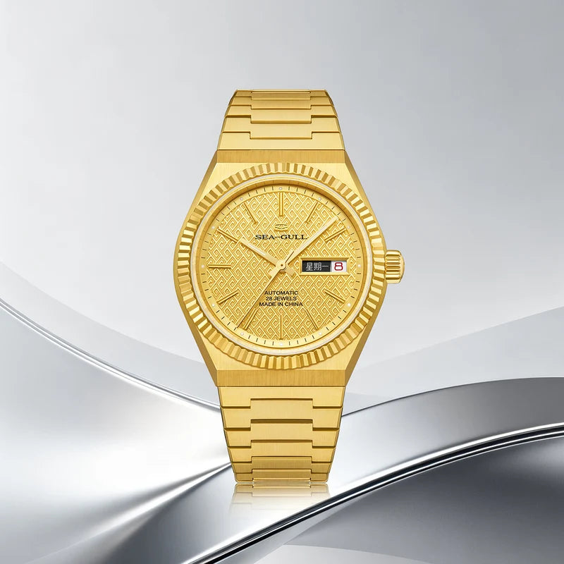 Ancient Cloud Motif Dial Date-day Calender Reissue Automatic Dress Watch 38mm