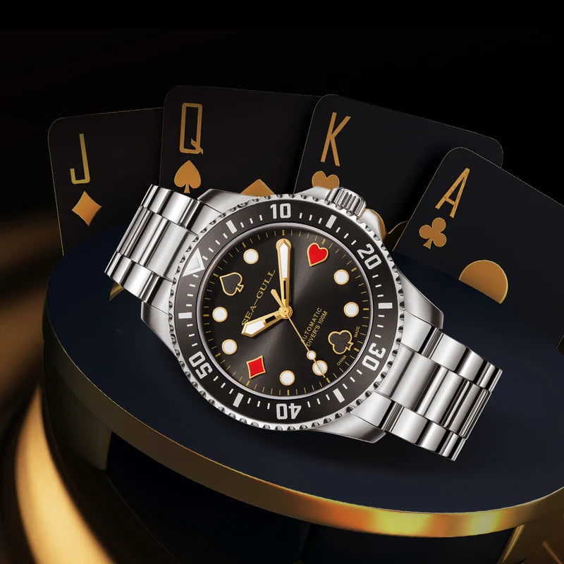 Ocean Series 100m Waterproof Poker Master Dive Watch 44.5mm
