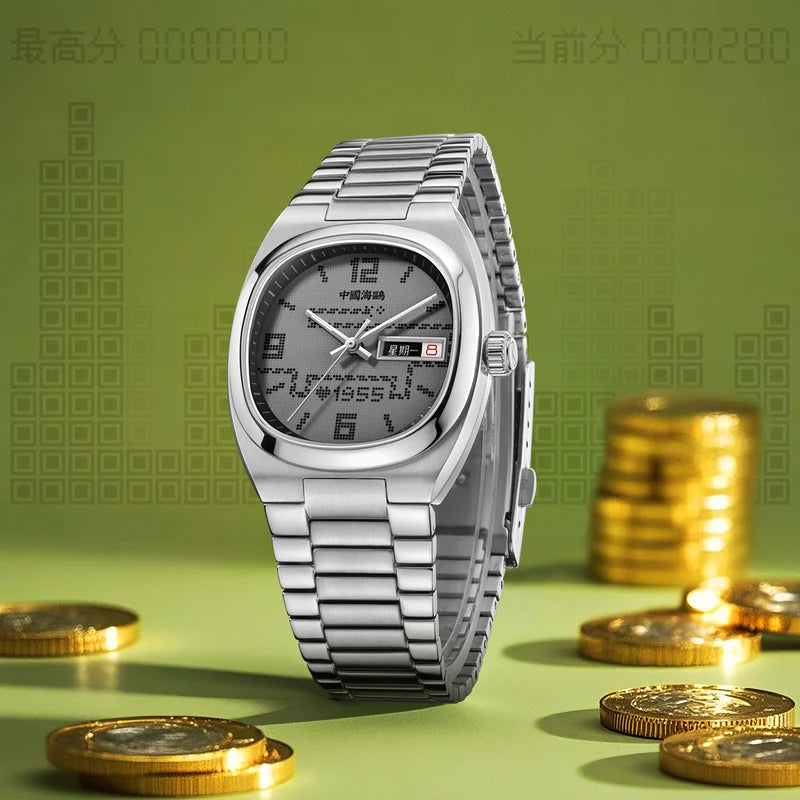 Gluttonous Snake Dial Day-date Calendar 70th Anniversary Edition Tonneau Watch 34mm