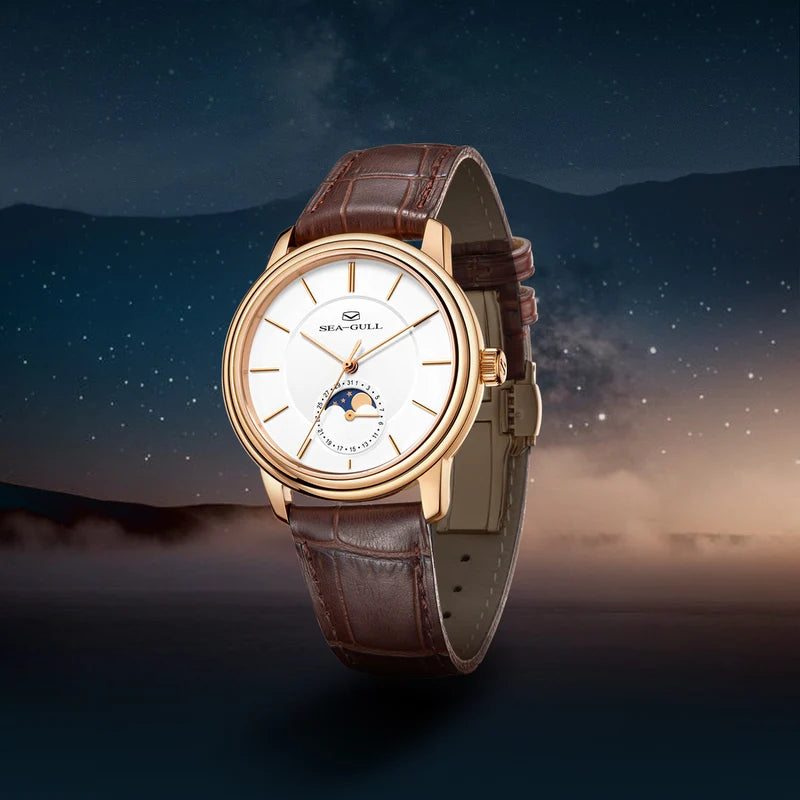 Ultra-thin Moon Phase Dress Watch 38mm