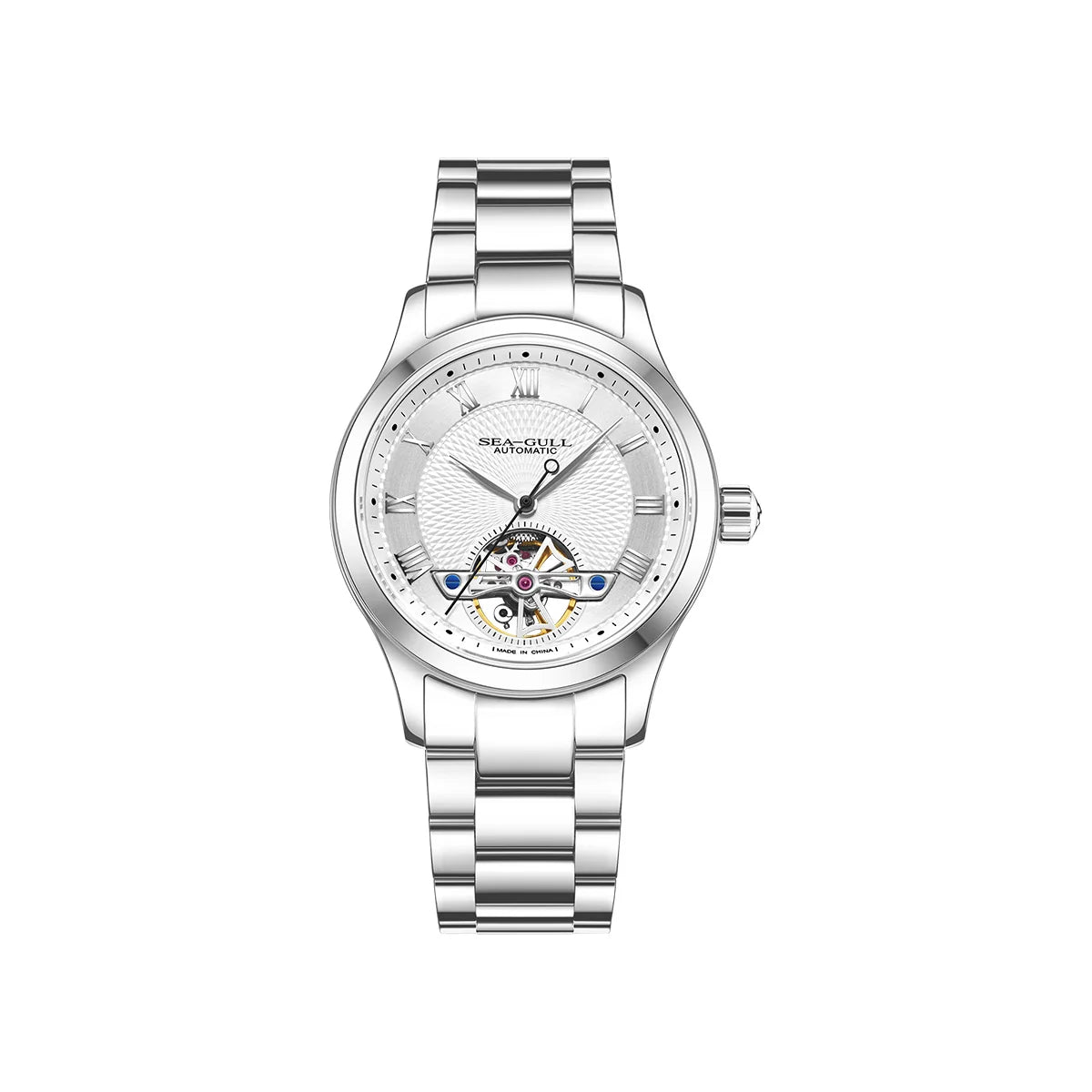 Open Heart Flywheel Guilloché Dial Automatic Watch 39mm