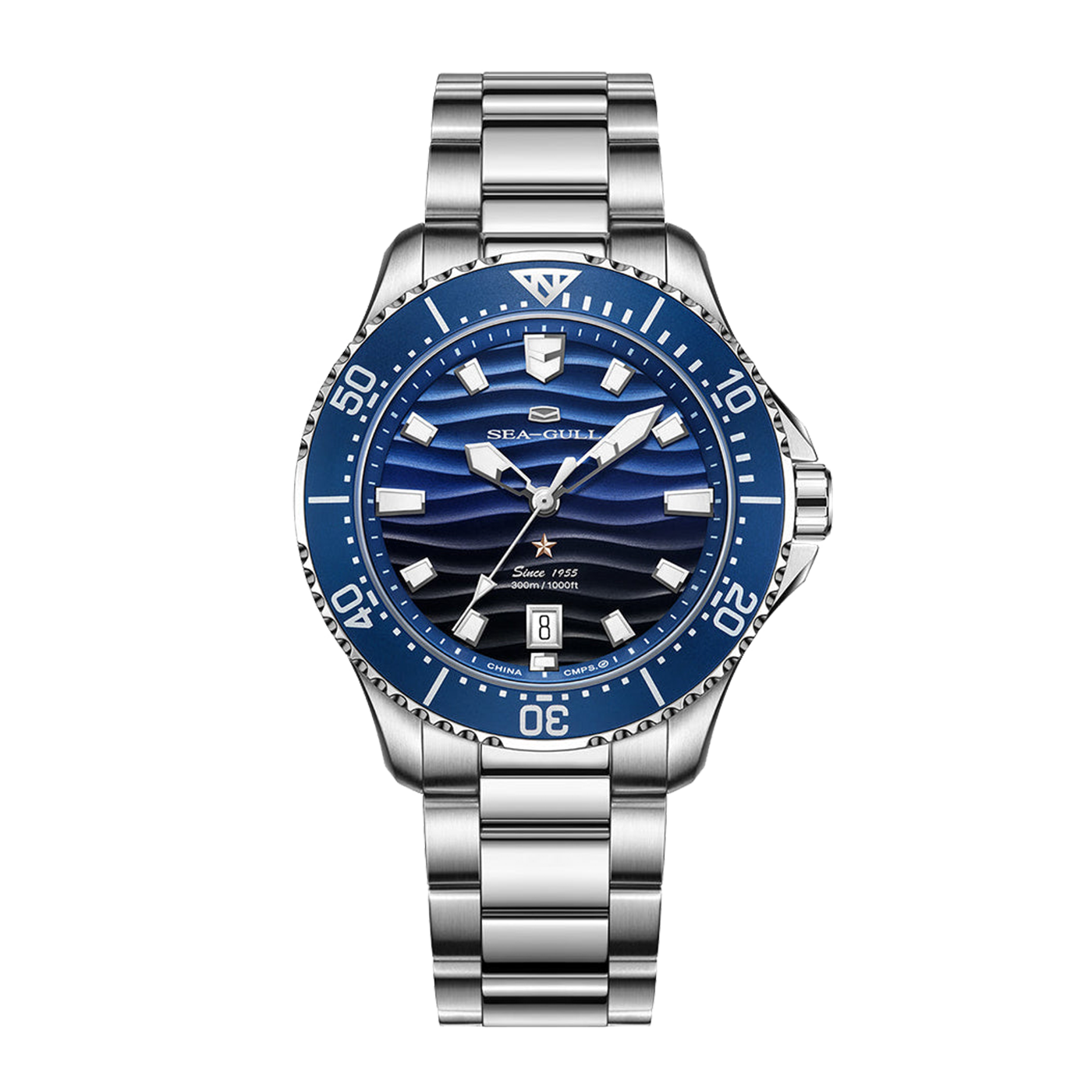 SEAGULL 1218 Professional Diver – 300m Water Resistant, Ceramic Bezel, ST2130 Movement