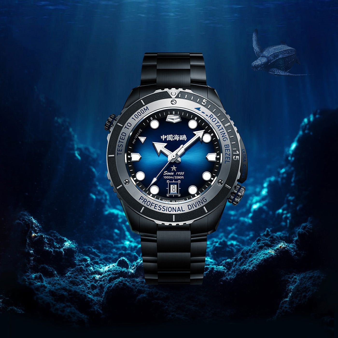 Sea-Gull Ocean Star Pro 1000M Diver – Professional Ultra-Diving Automatic Watch with Helium Escape Valve and Sapphire Crystal