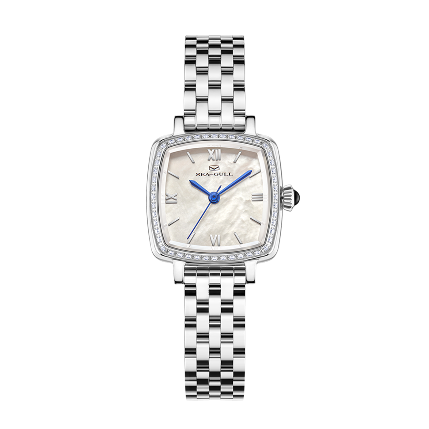 Elegant Square Cube Watch for Women - Sea-Gull 1082L MOP Dial