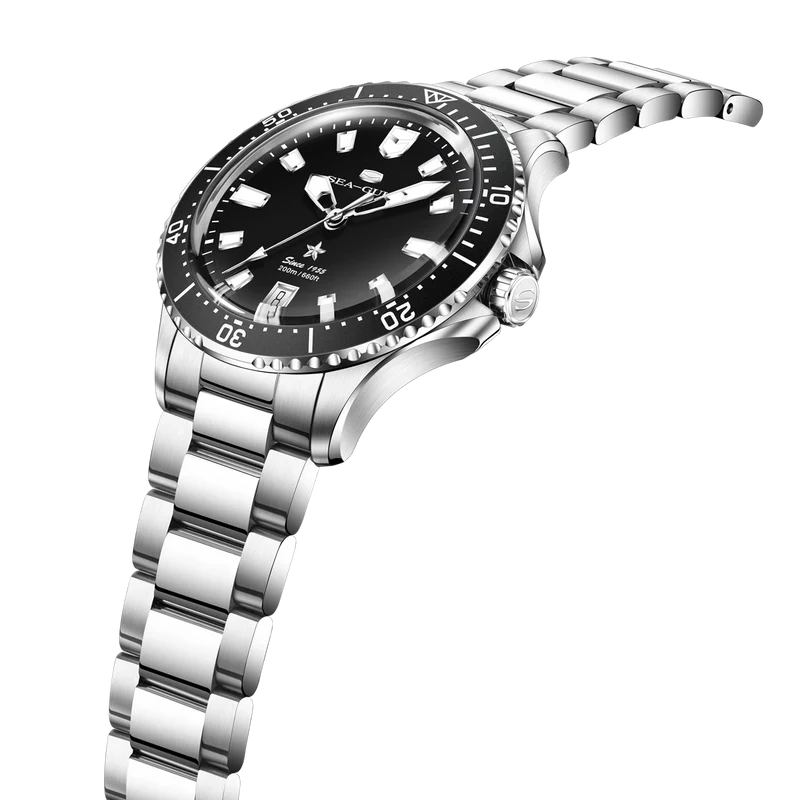 Ocean Series 200m Metallic Gradient Dial Calendar Dive Watch 39mm