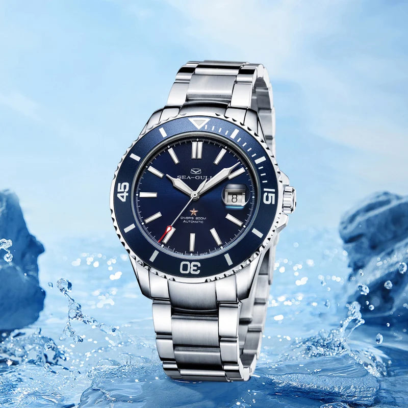 Ocean Series 200m Waterproof Magnified Date Window Dive Watch 44mm