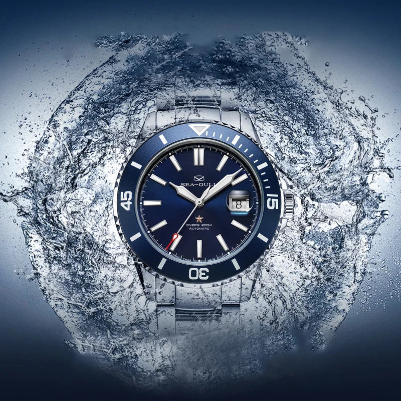 Ocean Series 200m Waterproof Magnified Date Window Dive Watch 44mm