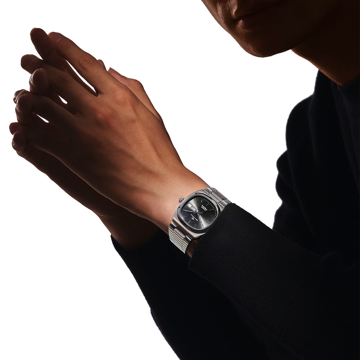 Brushed Solid-color Dial Vintage Tonneau Dress Watch