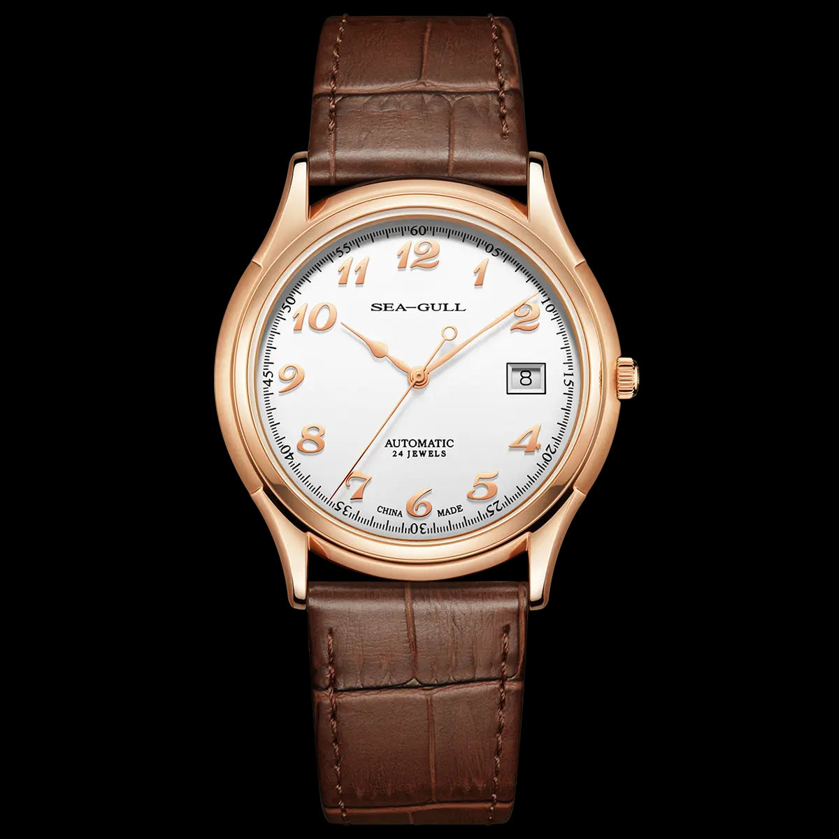 Sea-Gull 1076 Ultra-Thin Classic Dress Watch – 9mm Slim Case with Enamel Dial & ST18 Automatic Movement