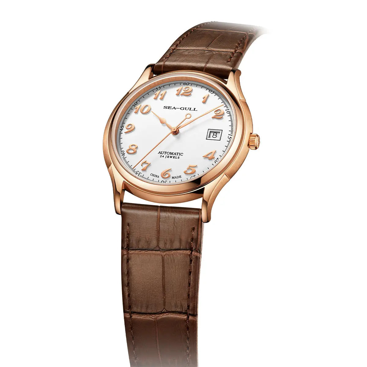 Sea-Gull 1076 Ultra-Thin Classic Dress Watch – 9mm Slim Case with Enamel Dial & ST18 Automatic Movement