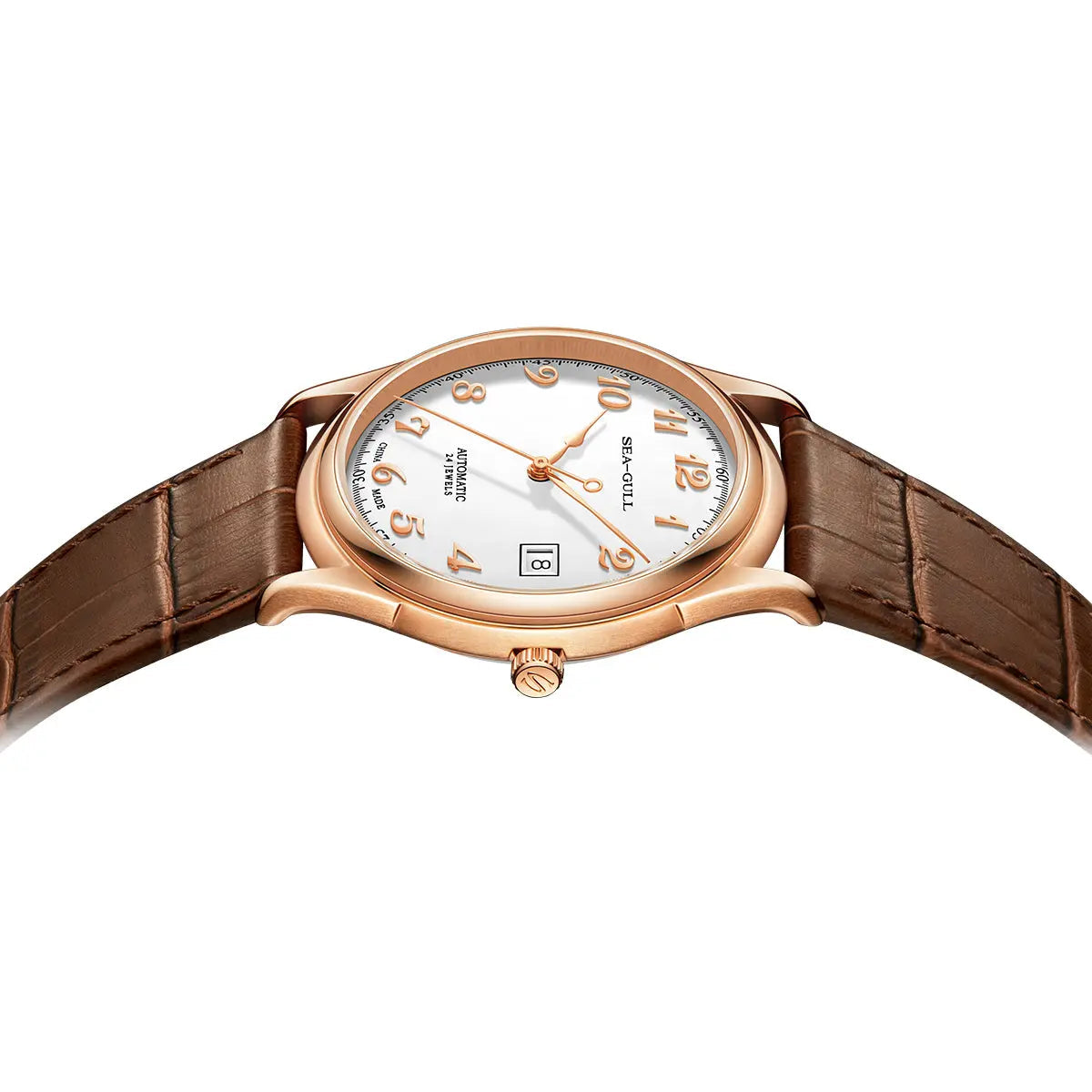 Sea-Gull 1076 Ultra-Thin Classic Dress Watch – 9mm Slim Case with Enamel Dial & ST18 Automatic Movement
