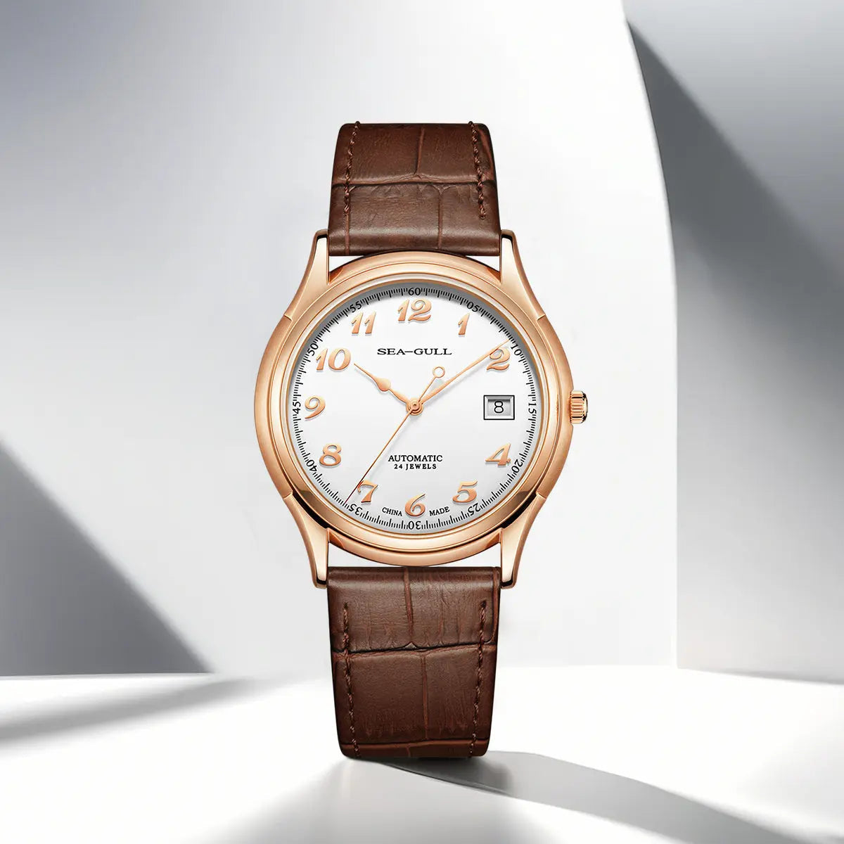 Sea-Gull 1076 Ultra-Thin Classic Dress Watch – 9mm Slim Case with Enamel Dial & ST18 Automatic Movement