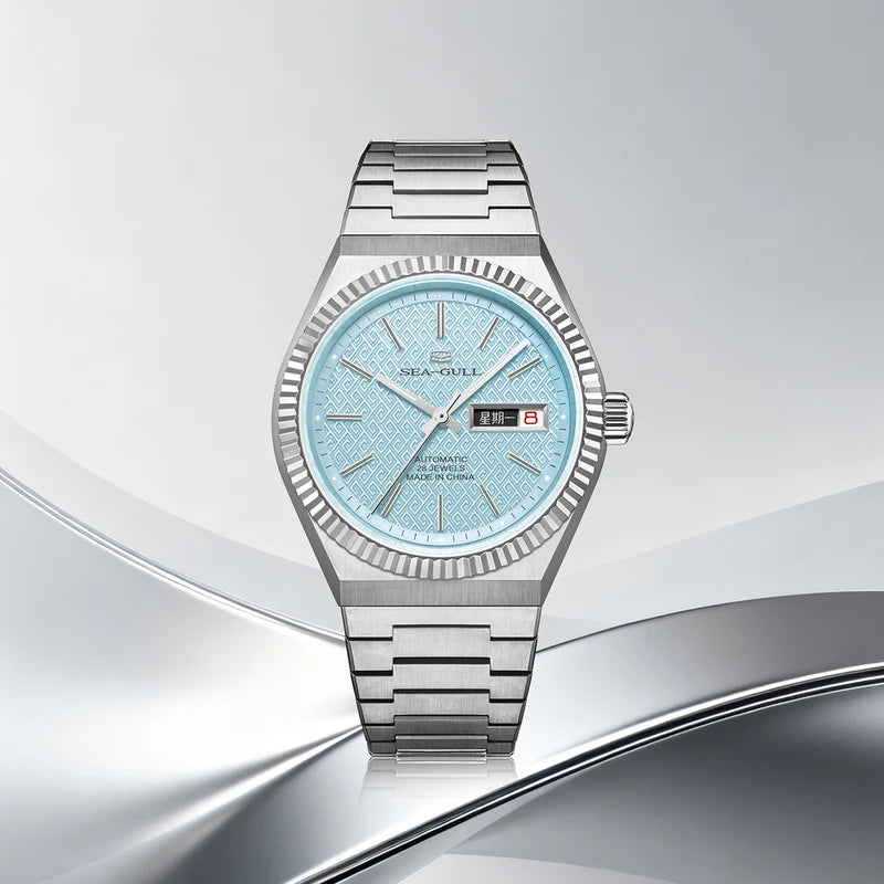 Ancient Cloud Motif Dial Date-day Calender Reissue Automatic Dress Watch 38mm