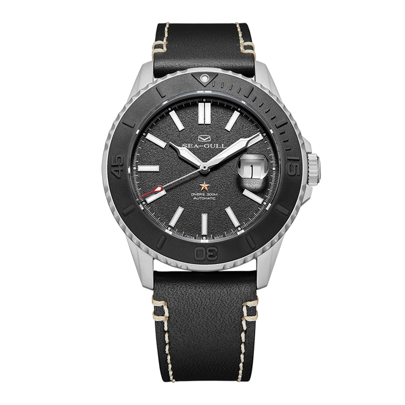 Ocean Series Pro 300m Waterproof Sandblasted Dial 3D Titanium Ceramic Bezel Diving Watch 43.5mm