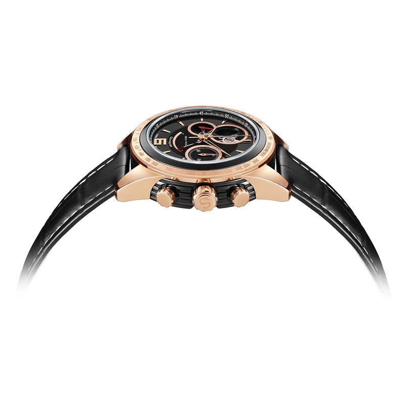 Racing Style Power Reserve Indicator Tachymeter Complication Chronograph 42mm
