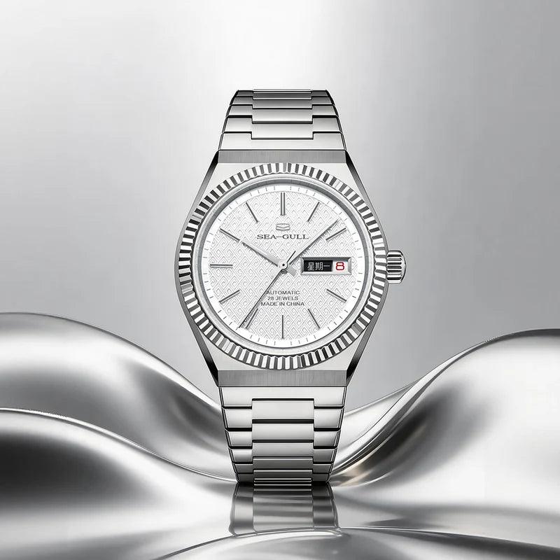 Ancient Cloud Motif Dial Date-day Calender Reissue Automatic Dress Watch 38mm