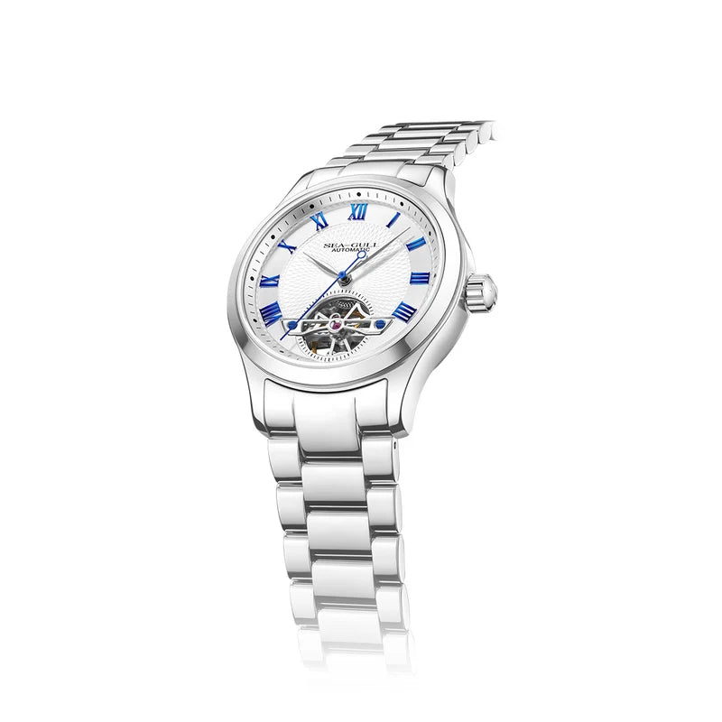 Open Heart Flywheel Guilloché Dial Automatic Watch 39mm