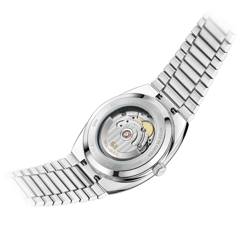 Gray TV Dial Snowflake Texture Tonneau Case Watch 36mm