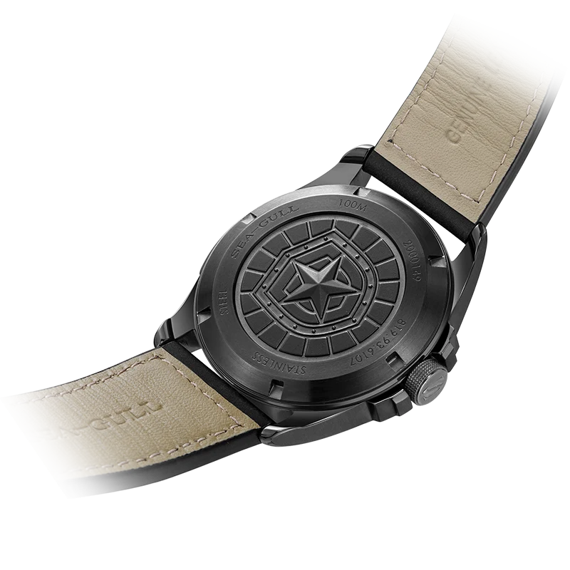Army One Military Watch Matte Black Brushed Texture Dial 43mm