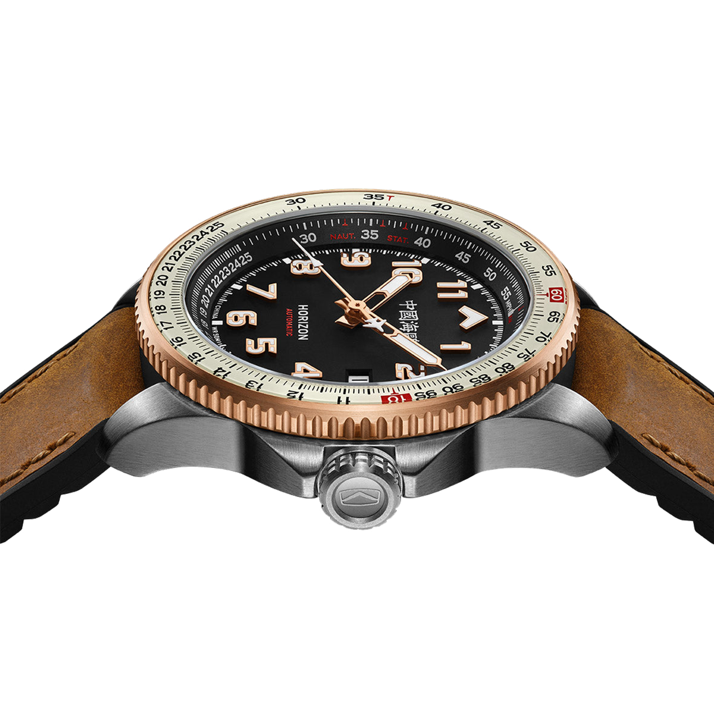 Sea-Gull "Horizon" Pilot Automatic Watch – 42mm Aviation Timepiece with Functional Slide Rule Bezel and Sapphire Crystal