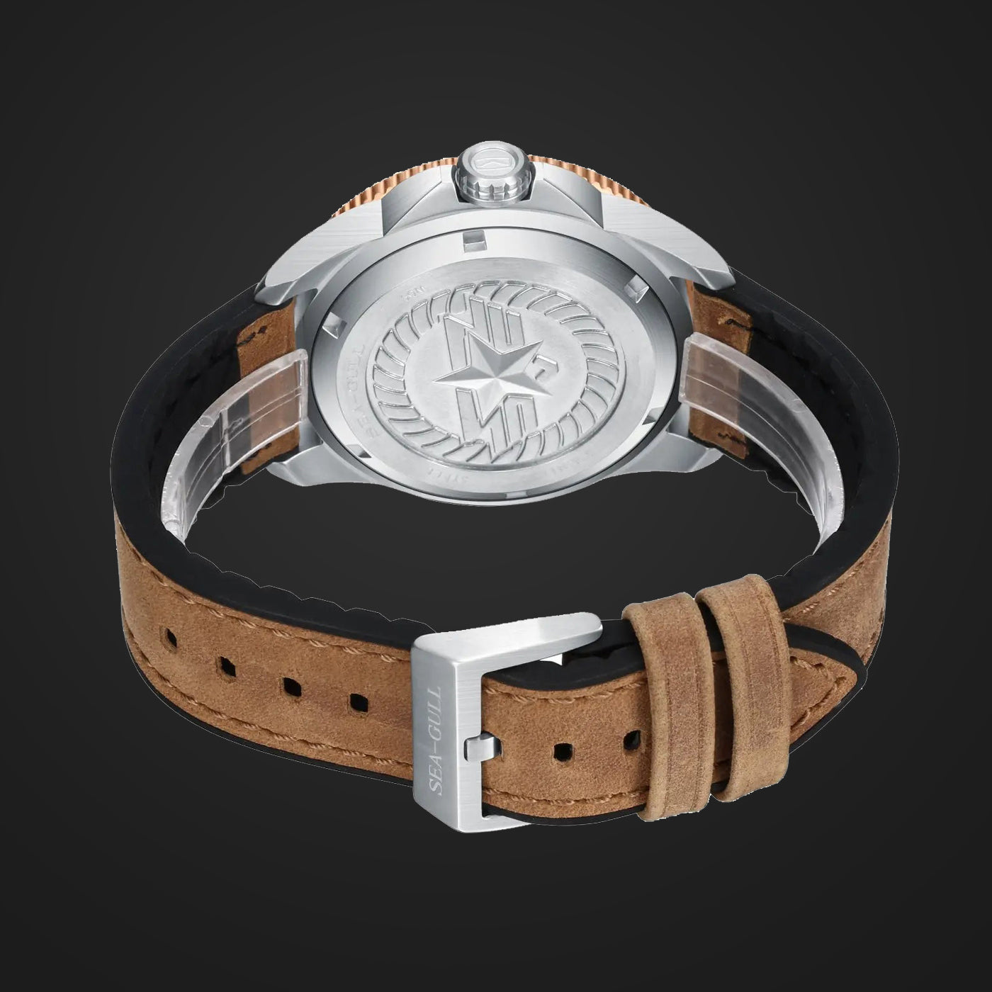 Sea-Gull "Horizon" Pilot Automatic Watch – 42mm Aviation Timepiece with Functional Slide Rule Bezel and Sapphire Crystal