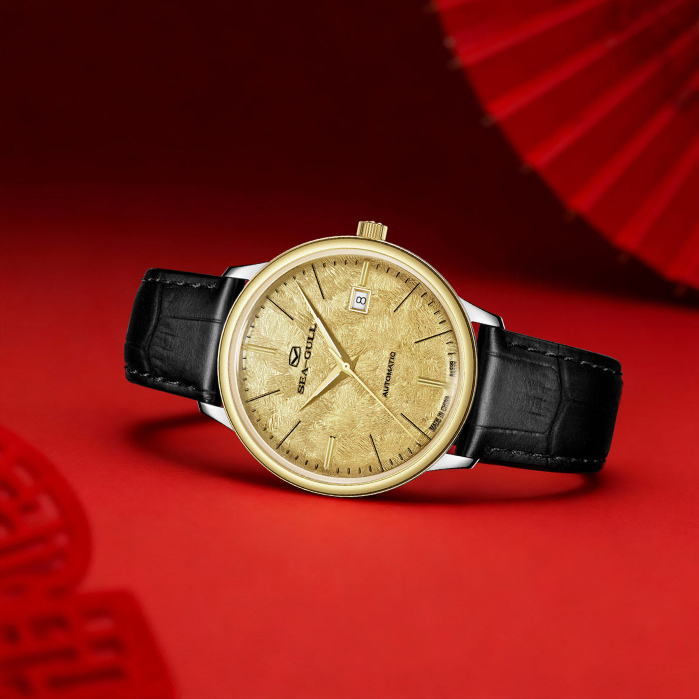 Sea-Gull 18K Gold Ultra-Thin Automatic Watch - Luxury Couple Series with Business Calendar