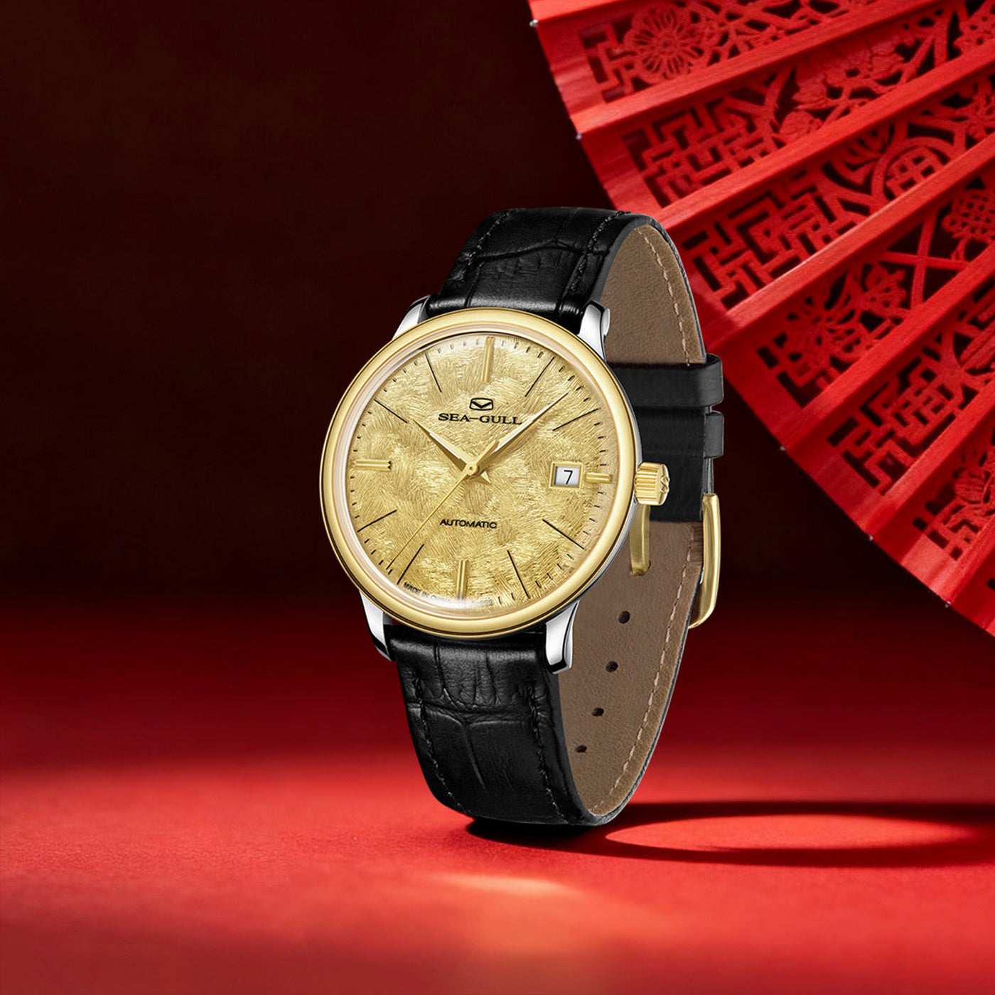 Sea-Gull 18K Gold Ultra-Thin Automatic Watch - Luxury Couple Series with Business Calendar