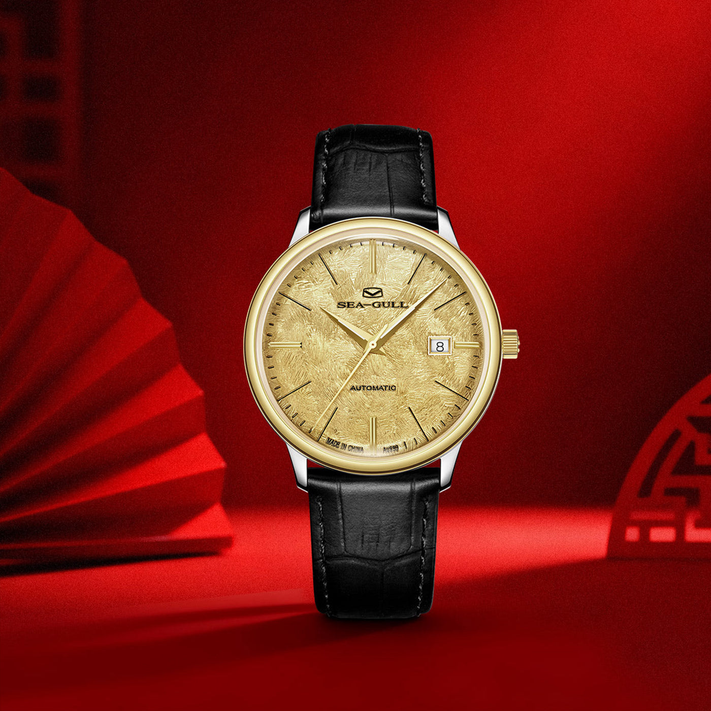 Sea-Gull 18K Gold Ultra-Thin Automatic Watch - Luxury Couple Series with Business Calendar