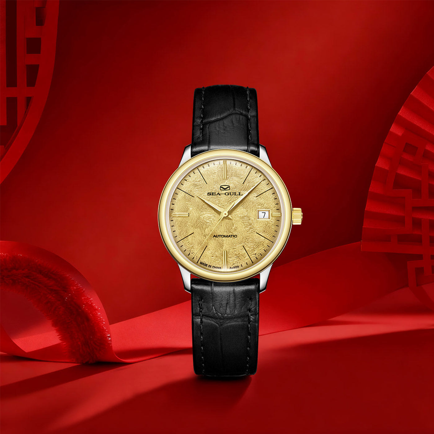 Sea-Gull 18K Gold Ultra-Thin Automatic Watch - Luxury Couple Series with Business Calendar