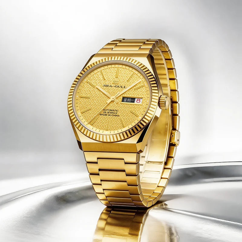 Ancient Cloud Motif Dial Date-day Calender Reissue Automatic Dress Watch 38mm