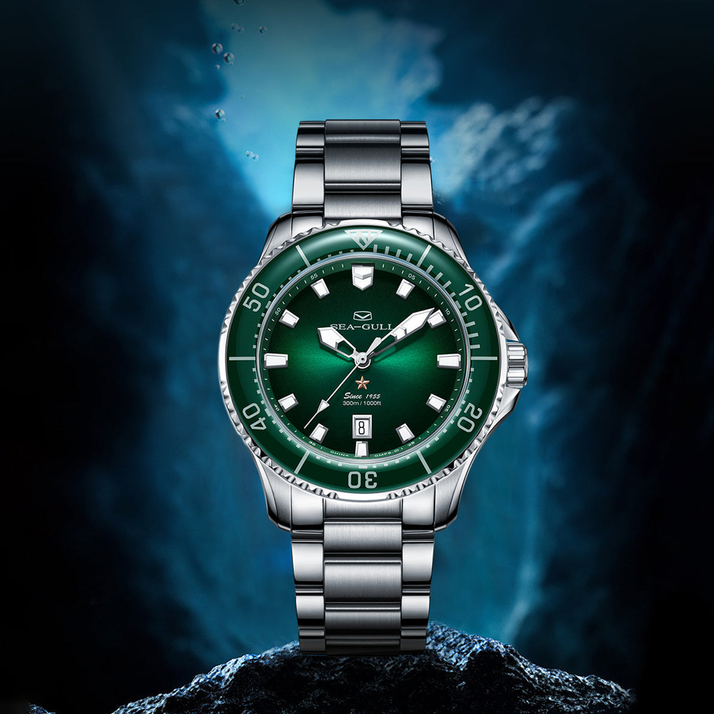 Seagull Ocean Series Pro 300M Diver – Professional Automatic Watch (Green, Blue & Black Edition)