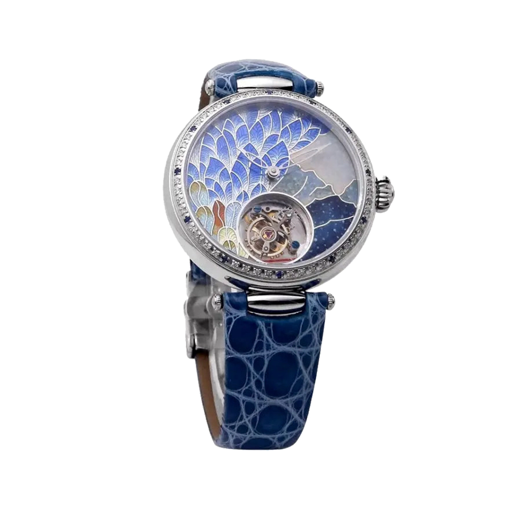 Seagull Heritage Tourbillon Diamond Enamel Dial Women’s Mechanical Watch