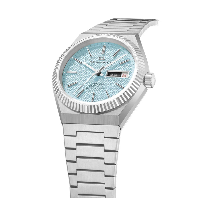 Ancient Cloud Motif Dial Date-day Calender Reissue Automatic Dress Watch 38mm
