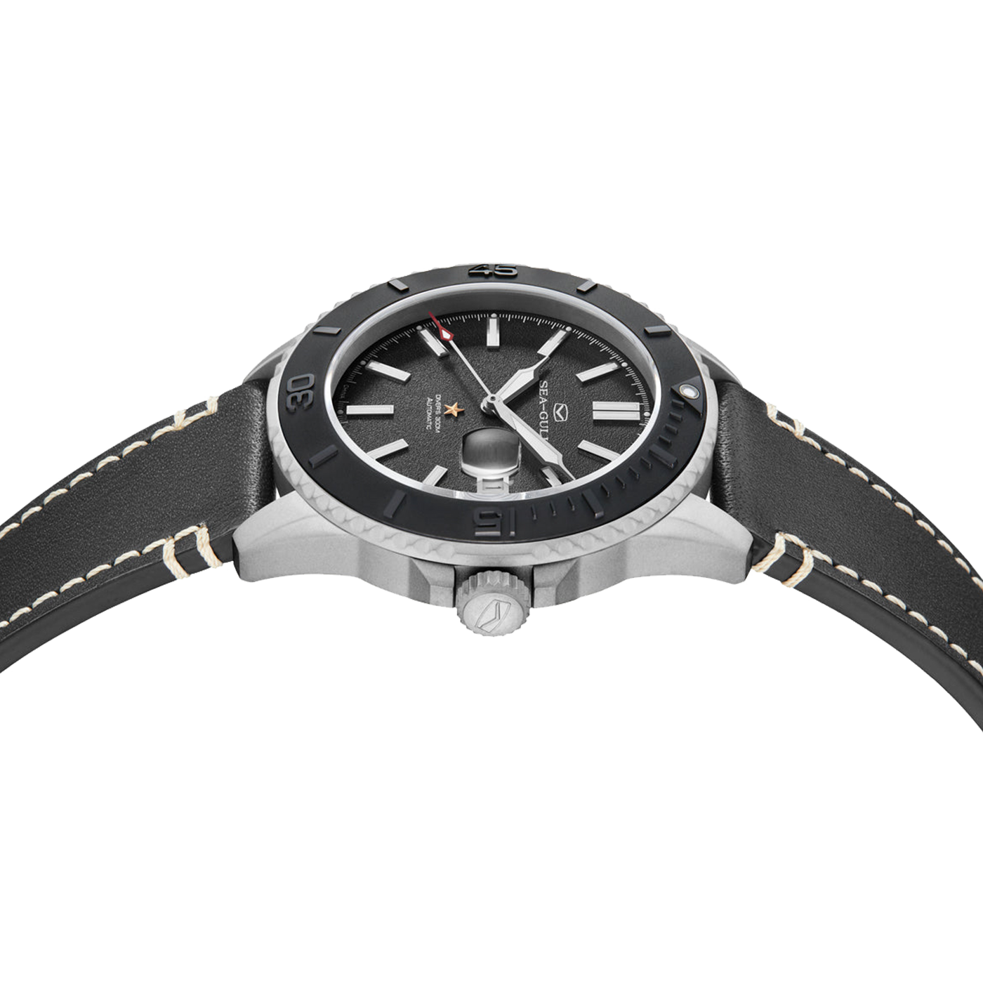 Ocean Series Pro 300m Waterproof Sandblasted Dial 3D Titanium Ceramic Bezel Diving Watch 43.5mm