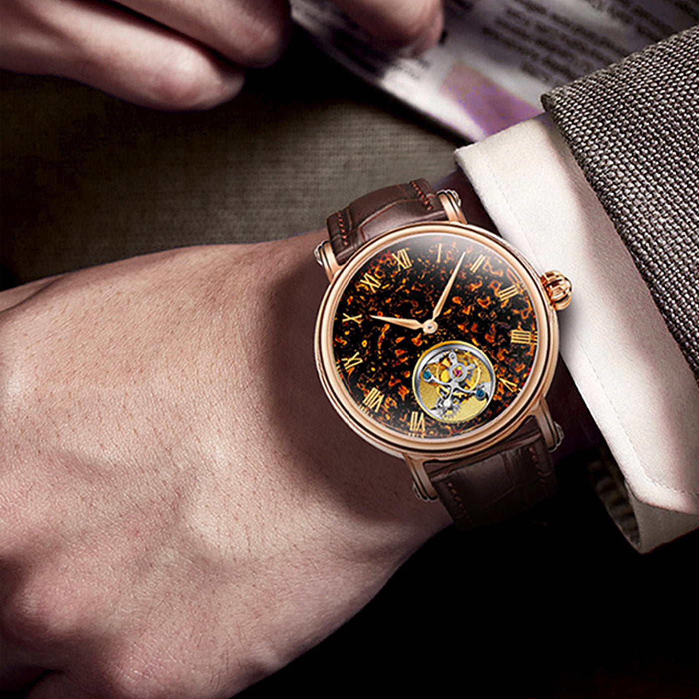 Seagull Chinese Zodiac Dragon Golden Lacquer Tourbillon Watch