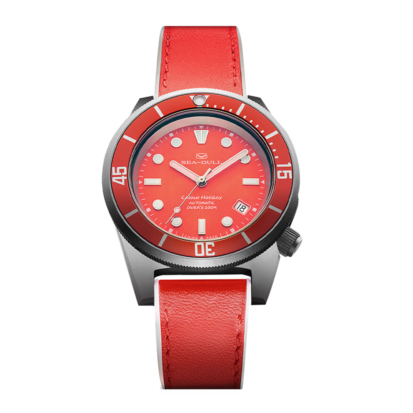 Sea-Gull Ocean Series: 200M Titanium Automatic Diver Watch – Vibrant Multi-Color Edition