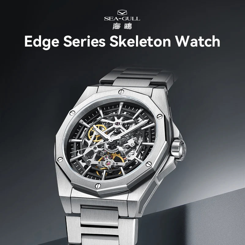 Edge Series Polygon Case Skeleton Watch 42mm