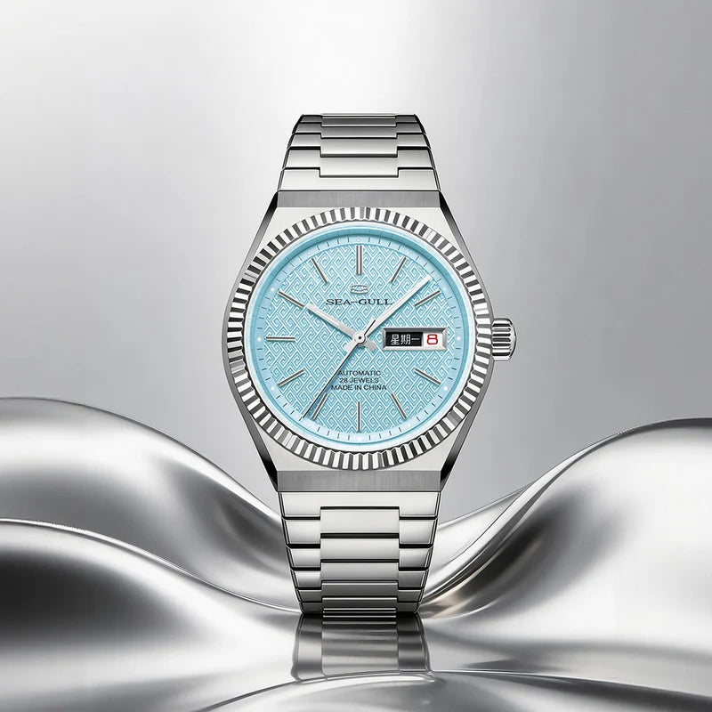 Ancient Cloud Motif Dial Date-day Calender Reissue Automatic Dress Watch 38mm