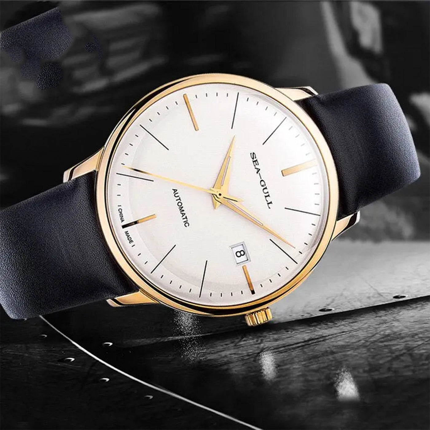 Sea-Gull 519 Automatic Mechanical Watch – 40mm Minimalist Sports-Chic Design with Luminous Hands and Date Display