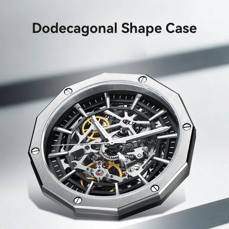 Edge Series Polygon Case Skeleton Watch 42mm