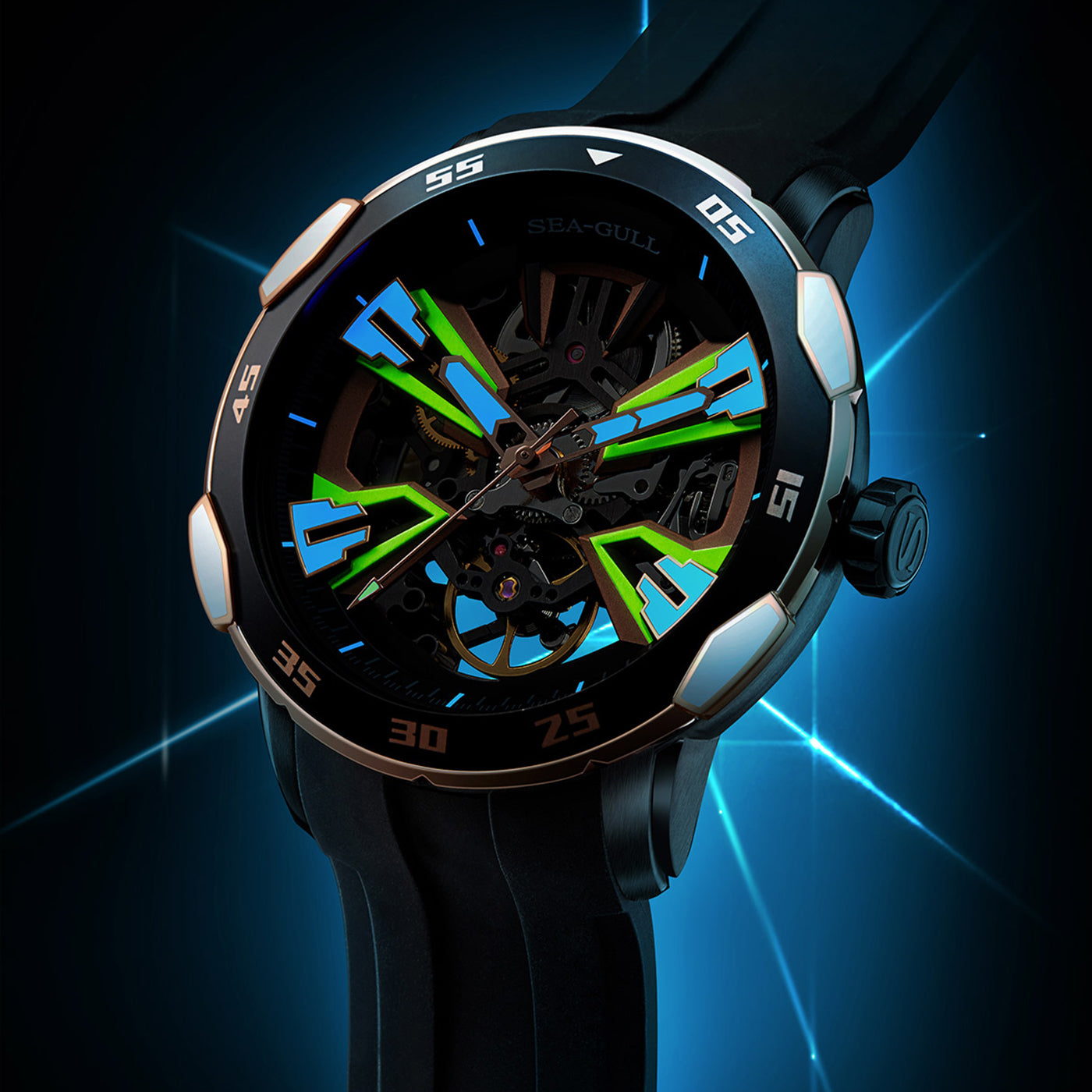 Seagull x Glory of Kings (Arena Of Valor) Double Skeleton Automatic Watch 1125HK