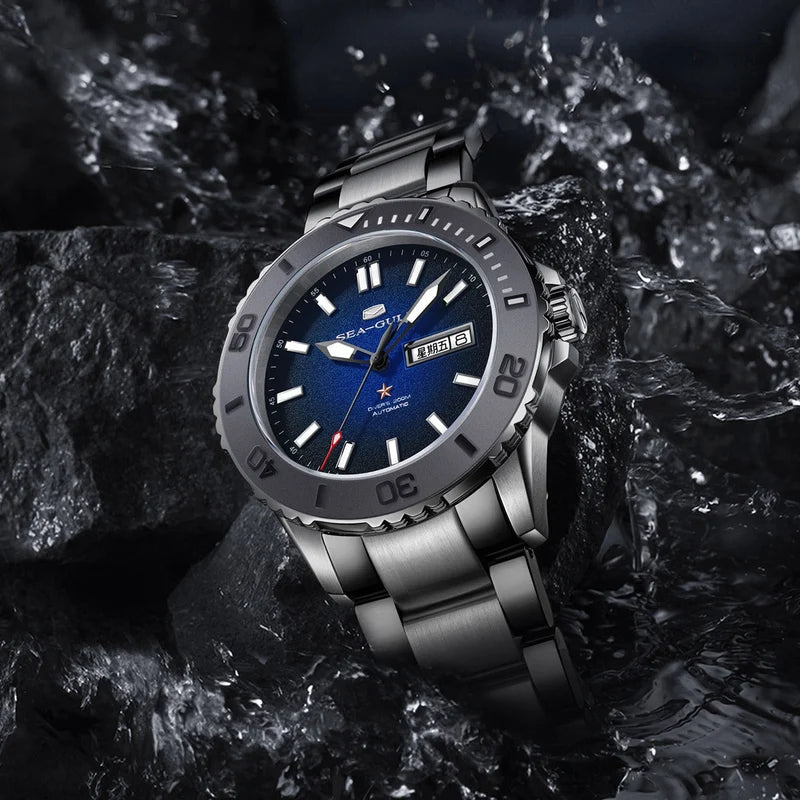 Ocean Series 200m Waterproof Sparkling Dial Ceramic Bezel Diving Watch 44mm